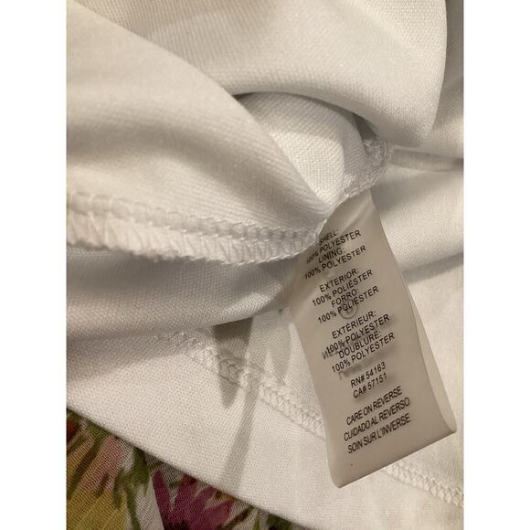 Karl Lagerfeld high low floral belt faux wrap v neck Sleeveless midi Dress Sz 10 - Picture 6 of 8